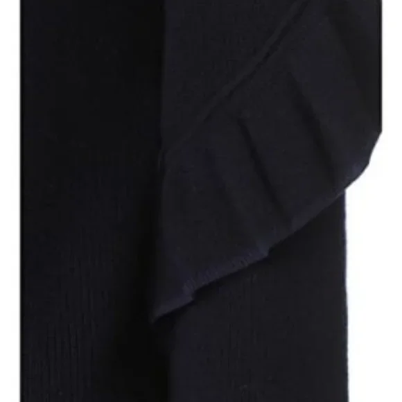 Tory Burch Ashley Navy Ruffled Sleeve Sweater Dress - Picture 4 of 16